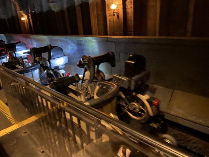 ハグリッド・モーターバイク・アドベンチャーのバイク型コースター車両（アイランズ・オブ・アドベンチャー）